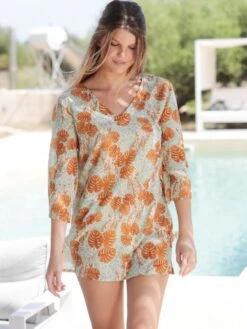 Baumwolle-Seide Tunika LAGOON Von Fürstenberg -MAISON LEJABY Verkaufsgeschäft shirt lagoon 41314877 fuerstenberg