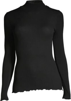 Merinowolle-Seide Mockneck Shirt Gerippt Basic Von Oscalito 10 Merinowolle-Seide Mockneck Shirt Gerippt Basic Von Oscalito -MAISON LEJABY Verkaufsgeschäft shirt langarm mockneck basic ripp schwarz 3429 oscalito 2