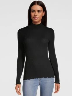 Merinowolle-Seide Mockneck Shirt Gerippt Basic Von Oscalito 11 Merinowolle-Seide Mockneck Shirt Gerippt Basic Von Oscalito -MAISON LEJABY Verkaufsgeschäft shirt langarm mockneck basic ripp schwarz 3429 oscalito