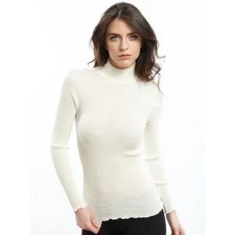 Merinowolle-Seide Mockneck Shirt Gerippt Basic Von Oscalito 3 Merinowolle-Seide Mockneck Shirt Gerippt Basic Von Oscalito