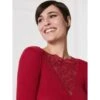 Merinowolle-Seide LANGARM SHIRT Rot Gerippt Von Oscalito -MAISON LEJABY Verkaufsgeschäft shirt langarm tuellspitze rot 6667 oscalito 4
