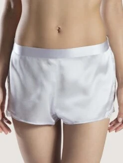 100% Seide Shorts SOIE D´AMOUR Mit Spitze Aubade -MAISON LEJABY Verkaufsgeschäft shorts seide silber ms61 soie d amour aubade 2 1