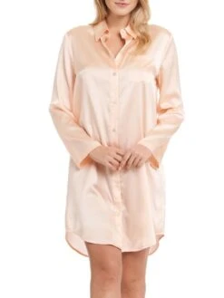 Seide Sleepshirt SEDUZIONE DI SETA Uni Von Gattina -MAISON LEJABY Verkaufsgeschäft sleepshirt seide 381453 pearlypink gattina 1
