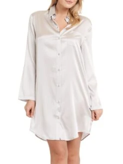 Seide Sleepshirt SEDUZIONE DI SETA Uni Von Gattina -MAISON LEJABY Verkaufsgeschäft sleepshirt seide 381453 silber gattina 1