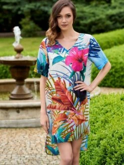 Seide-Baumwolle Sleepshirt LIV Weiß Bunt Von Gattina -MAISON LEJABY Verkaufsgeschäft sleepshirt seide bunt liv 391523 gattina 2 1