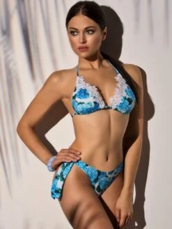 Triangel Bikini FIORDALISO Blau-weiß Von Cotton Club Mare -MAISON LEJABY Verkaufsgeschäft slip bikini fiordaliso cm2 cm4 cotton club 3 1