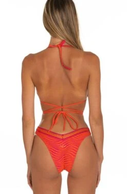 Triangel-Bikini TRAFORATA Orange-pink Von Pin-Up Stars -MAISON LEJABY Verkaufsgeschäft slip bikini pb152sg orange pin up stars 3