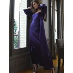 100% Seide Nachtkleid Lang SOIE ODANA Uni Von Marjolaine