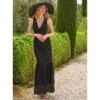 Baumwolle-Spitze Sommerkleid GITANE Schwarz Von Marjolaine -MAISON LEJABY Verkaufsgeschäft spitze sommerkleid 8git3001 noir0004 marjolaine
