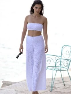 Strandhose Aus Spitze MALI 80 Von Pain De Sucre -MAISON LEJABY Verkaufsgeschäft strandhose weiss spitze mali pain de sucre
