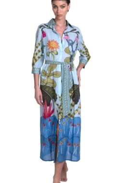 Strandkleid JUNGLE ATTITUDE Von Pin-Up Stars -MAISON LEJABY Verkaufsgeschäft strandkleid jungle attitude blau pa111a pin up stars 2 5