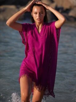 Spitze Strandtunika YLEE 23 Uni Von Pain De Sucre 11 Spitze Strandtunika YLEE 23 Uni Von Pain De Sucre -MAISON LEJABY Verkaufsgeschäft strandkleid purpur ylee pain de sucre 1