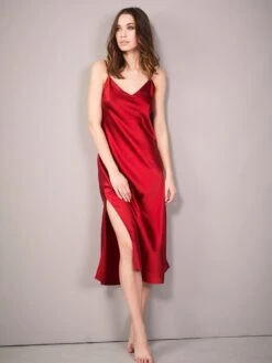 Stretchseide Nachtkleid SLOANE STREET Exclusiv Eva B. Bitzer -MAISON LEJABY Verkaufsgeschäft stretch seide nachtkleid exclusiv 27319298 rot eva bitzer