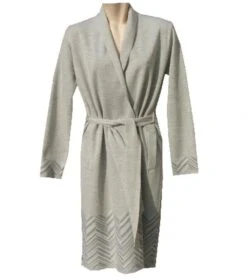 Hausmantel Mittellang VALTENA Merino-Strick Von Paolucci -MAISON LEJABY Verkaufsgeschäft strickmantel merino valtena grau paolucci