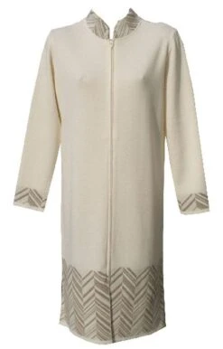 Hausmantel Mittellang VITTORIA Merino-Strick Von Paolucci -MAISON LEJABY Verkaufsgeschäft strickmantel merino vittoria wollweiss paolucci 1