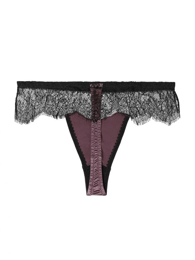 Seide String ANIA SOIE TOURBE Violett-schwarz Von Cadolle 5 Seide String ANIA SOIE TOURBE Violett-schwarz Von Cadolle - Image 3