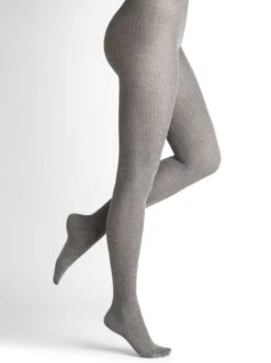 Ripp-Strumpfhose CASHMERE SILK Mit Baumwolle Von Bleuforêt -MAISON LEJABY Verkaufsgeschäft strumpfhose baumwolle kaschmir seide rippstrick 3210 grau bleuforet 4 1 1