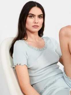 70% Seide 30% Baumwolle T-Shirt RIPP Von Eva B. Bitzer -MAISON LEJABY Verkaufsgeschäft t shirt crystal blue 27338233 jersey rip eva b bitzer 7 1 1