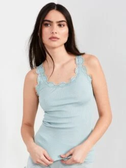 70% Seide 30% Baumwolle Unterhemd RIPP Von Eva B. Bitzer -MAISON LEJABY Verkaufsgeschäft top crystal blue 27338232 jersey rip eva b bitzer