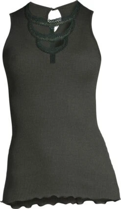 Merinowolle-Seide Trägertop Mit Glitzer Gerippt Von Oscalito -MAISON LEJABY Verkaufsgeschäft top lurex spitze gruen 6660 oscalito 3