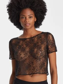 Spitzentop LAZY DAYS Mit Kurzen Ärmeln Von Aubade -MAISON LEJABY Verkaufsgeschäft top schwarz rl48 lazy days aubade 6