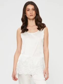 Seidentop Camisole SETA No. 11 Mit Spitze Von Chiara Fiorini -MAISON LEJABY Verkaufsgeschäft top seide elfenbein weiss gc189 chiara fiorini 3