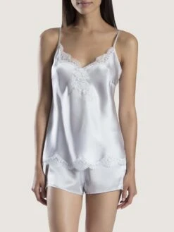 100% Seide Top SOIE D´AMOUR Von Aubade -MAISON LEJABY Verkaufsgeschäft top seide silber ms38 soie d amour aubade 3