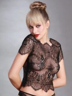 Spitze Kurzarm Top Von Prelude Milano 12 Spitze Kurzarm Top Von Prelude Milano -MAISON LEJABY Verkaufsgeschäft top spitze schwarz yl277 prelude milano 2 1