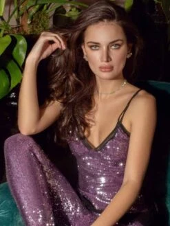 Pailletten Top STELLA TOP Lila Von Room 24 -MAISON LEJABY Verkaufsgeschäft top stella lilac room24 2 1