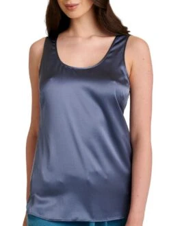 Seide Camisole Top SEDUZIONE DI SETA Einfarbig Gattina -MAISON LEJABY Verkaufsgeschäft top stonegrey 381486 seducione di seta gattina 4 3