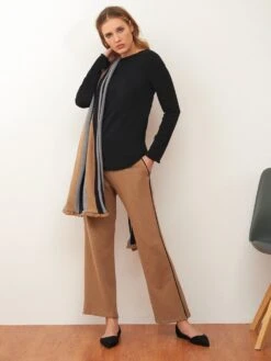 Langarm-Shirt WOLLE VISCOSE Von Chiara Fiorini -MAISON LEJABY Verkaufsgeschäft top viscose wolle schwarz cf1934 cf1932 cf1911chiara fiorini