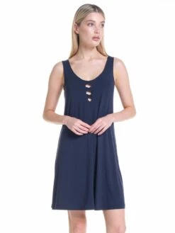 Modal Träger-Nachthemd WKND No. 17 Dunkelblau Von Verdiani -MAISON LEJABY Verkaufsgeschäft traeger nachtkleid modal 3921 dunkelblau verdiani woman 2