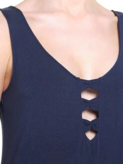 Modal Träger-Nachthemd WKND No. 17 Dunkelblau Von Verdiani -MAISON LEJABY Verkaufsgeschäft traeger nachtkleid modal 3921 dunkelblau verdiani woman