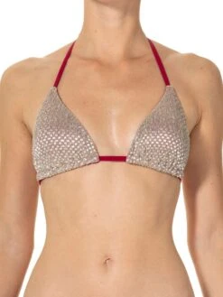 Triangel-Bikini ISLAND Gold-purpur Von Ritratti Mare -MAISON LEJABY Verkaufsgeschäft triangel bikini island gold purpur 72012 ritratti mare 2