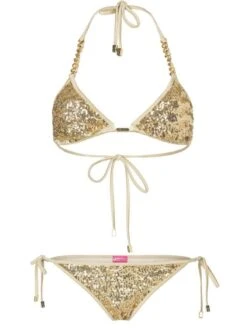 Triangel Bikini GOLDEN MONSTER BLING Von Eniqua -MAISON LEJABY Verkaufsgeschäft triangel bikini pailletten golden monster bling 3202701 eniqua 1