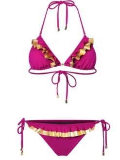 Triangel Bikini GOLDEN SUNSET WAVES Von Eniqua -MAISON LEJABY Verkaufsgeschäft triangel bikini pink golden sunset wave 3201701 eniqua 1