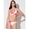 Triangel-Bikini BOLLE Ecru-pink Von Ritratti Mare -MAISON LEJABY Verkaufsgeschäft triangel bikini weiss rot 72025 ritratti mare