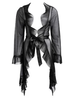 Morgenmantel Mit Rüschen FABIANA Schwarz Von Escora -MAISON LEJABY Verkaufsgeschäft tuell morgenmantel fabiana 1673 e255 escora 1