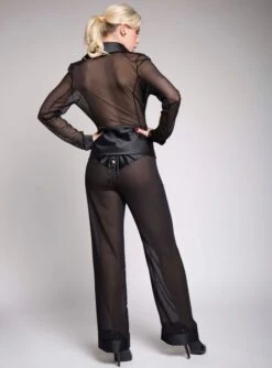 Chiffon Blazer VIOLA Schwarz Von Diamor -MAISON LEJABY Verkaufsgeschäft tuell satin blazer hose viola schwarz 1691 1659 d219 diamor 1