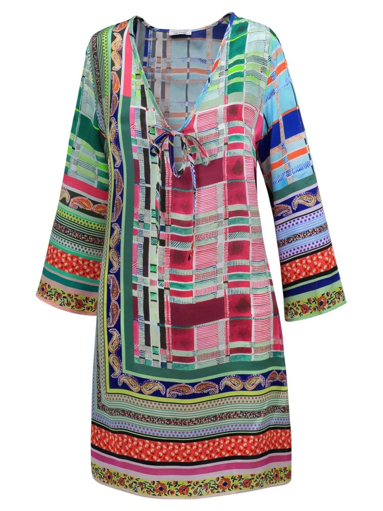 100% Seide Tunika FUCHSIA TÜRKIS Von Eva B. Bitzer 5 100% Seide Tunika FUCHSIA TÜRKIS Von Eva B. Bitzer – Bild 3