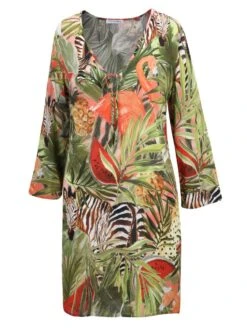 Viscose Tunika ZEBRA IN PARADISE Apricot Grün Von Fürstenberg -MAISON LEJABY Verkaufsgeschäft tunika pfirsich bunt 243 31605 fuerstenberg 2 1