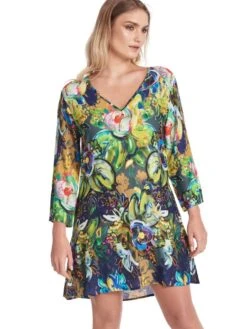 Viscose Tunika FLORENCE Grün-bunt Von Gattina -MAISON LEJABY Verkaufsgeschäft tunika viscose gebluemt 392443 florence gattina 1