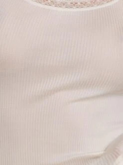 Merinowolle-Seide UNTERHEMD Gerippt Mit Spitze Von Artimaglia -MAISON LEJABY Verkaufsgeschäft unterhemd wolle seide 30202 sl weiss artimaglia