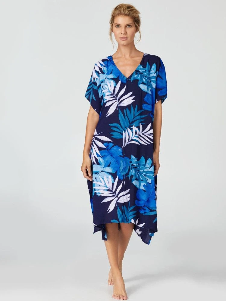 Viscose Kaftan ESCAPE Blau Von Donna Karan Sleepwear 4 Viscose Kaftan ESCAPE Blau Von Donna Karan Sleepwear - Image 2