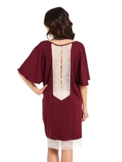 Viscose Sleepshirt HEDDA Mit Spitze Von Gattina -MAISON LEJABY Verkaufsgeschäft viscose sleepshirt hedda bordeaux 391723 gattina 2
