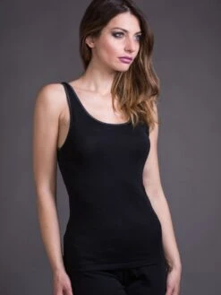 Merinowolle-Seide CAMISOLE TOP Von Artimaglia -MAISON LEJABY Verkaufsgeschäft wolle seide top 70702 schwarz artimaglia 2 1 4